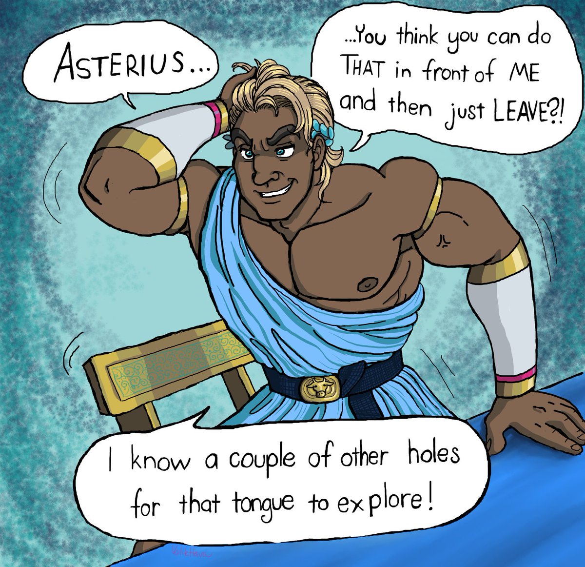 Valitettava's tweet photo. Just Bovine Things 👅 #thesterius #asterius #theseus https://t.co/z3JDkvC9s4