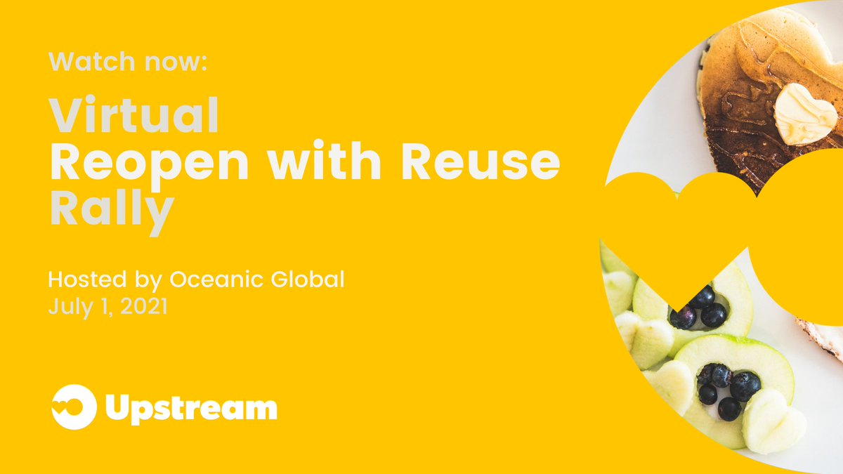 upstream_org's tweet photo. (1/2) 📽 We kicked off #PlasticFreeJuly with a virtual rally hosted by @OceanicGlobal to support the #ReopenWithReuse petition.
Now, watch the recording with industry experts & orgs, including Upstream's own Miriam Gordon, in the reuse movement!
Watch: https://t.co/Io1jQw7v2A https://t.co/bGFJuWLHy9