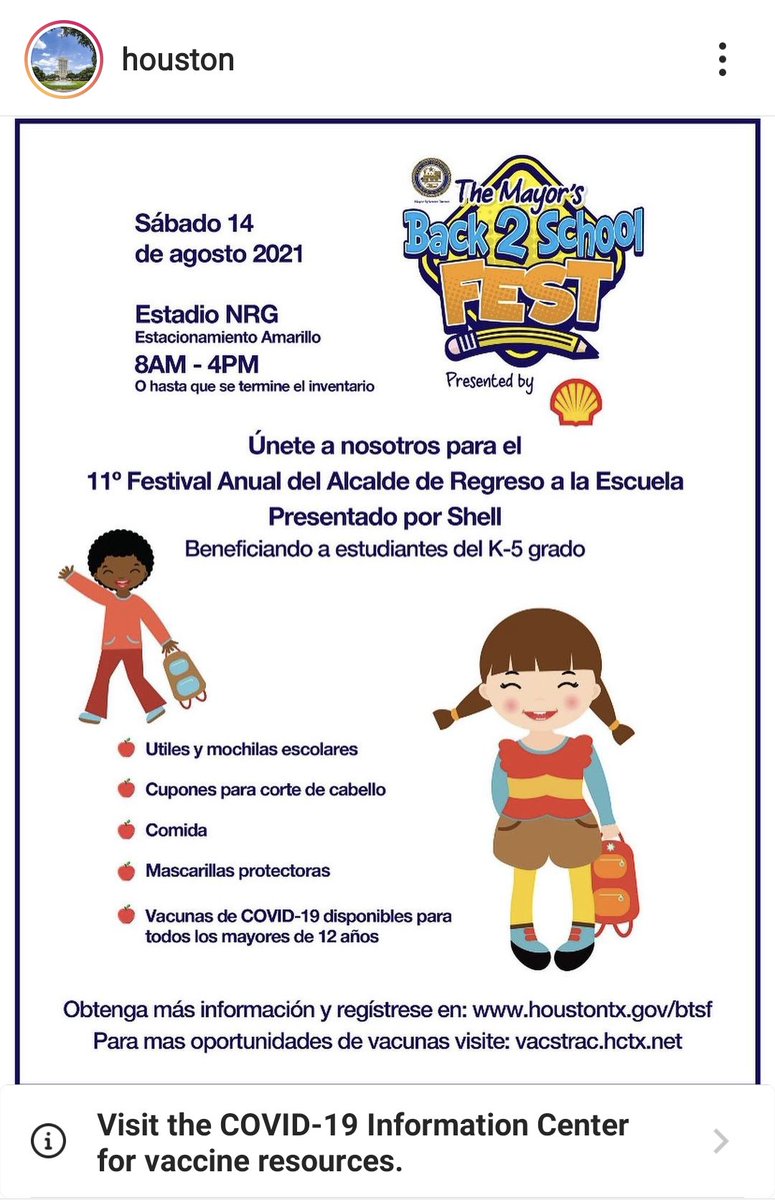 Saturday August 14th 8am NRG stadium.

Backpacks, school supplies, vaccines, haircut vouchers, etc.