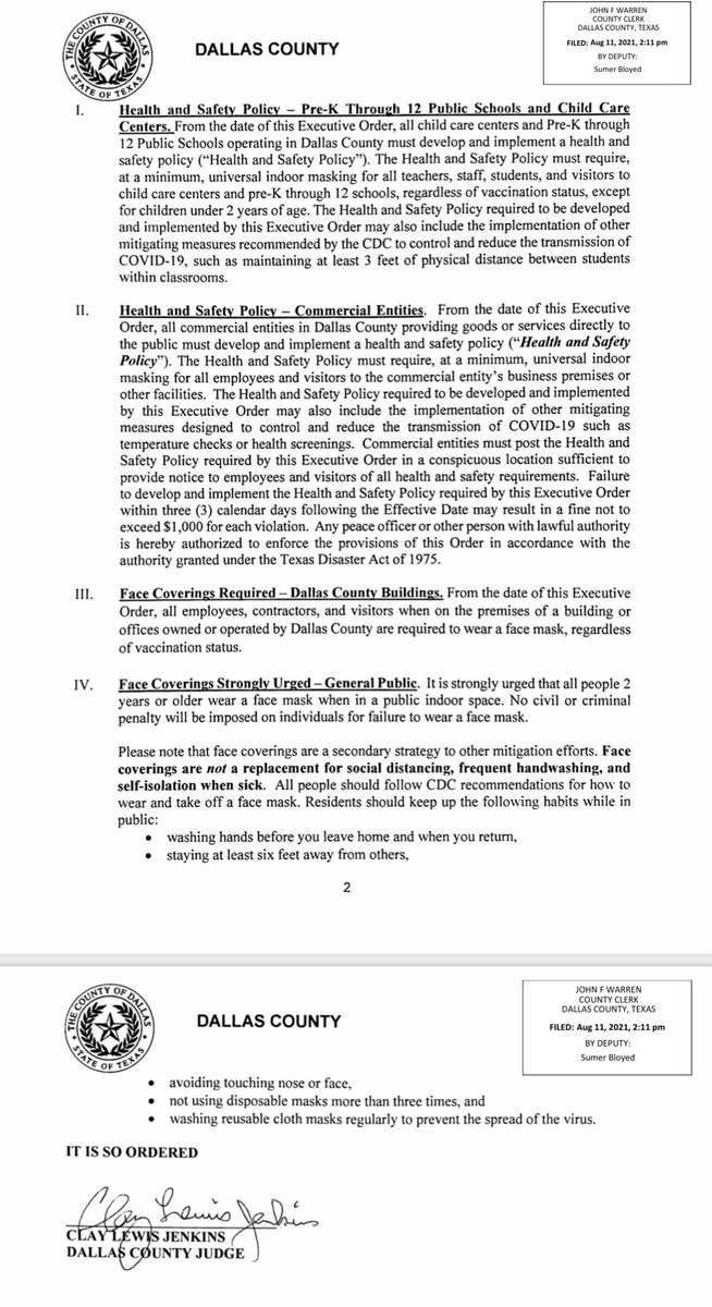 JudgeClayJ's tweet image. Order on required us of a face mask in certain public space