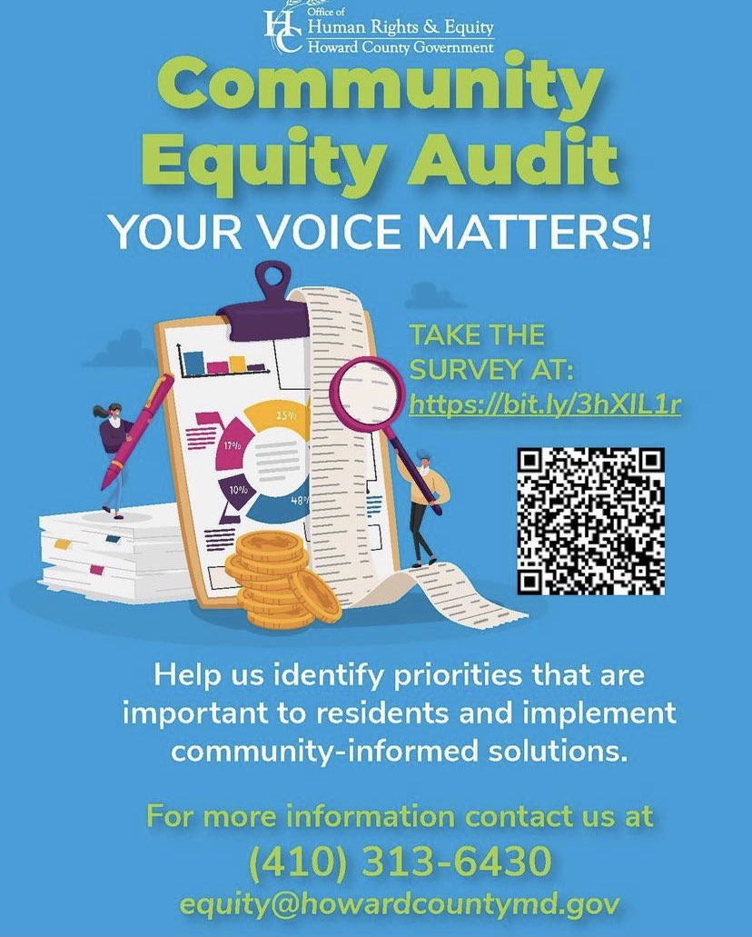 LR_SGA's tweet image. Hope everyone has been having a great summer! If you have time, please fill out this survey from the Howard County Office of Human Rights and Equity and the Equity and Restorative Practices Unit.