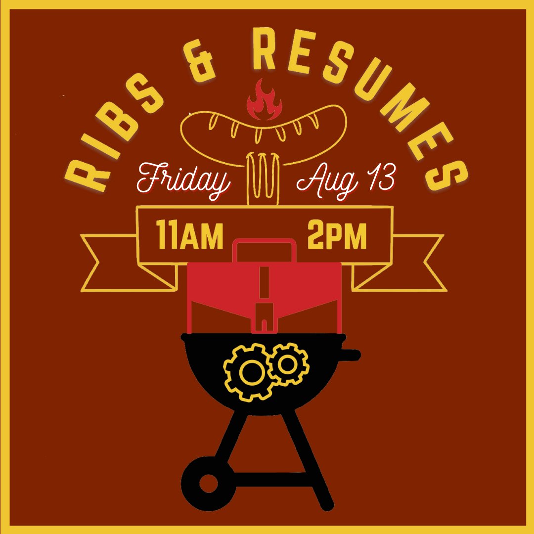 We're putting a twist on this week's Food Truck Friday by partnering with local businesses and job recruiters to bring you Ribs & Resumes! 🥓 📝 🛠 Backdraft Barbecue will be selling ribs, bbq, taco, nachos and more! The #TakeAShotOnLife Mobile Vaccination Van will also be here!