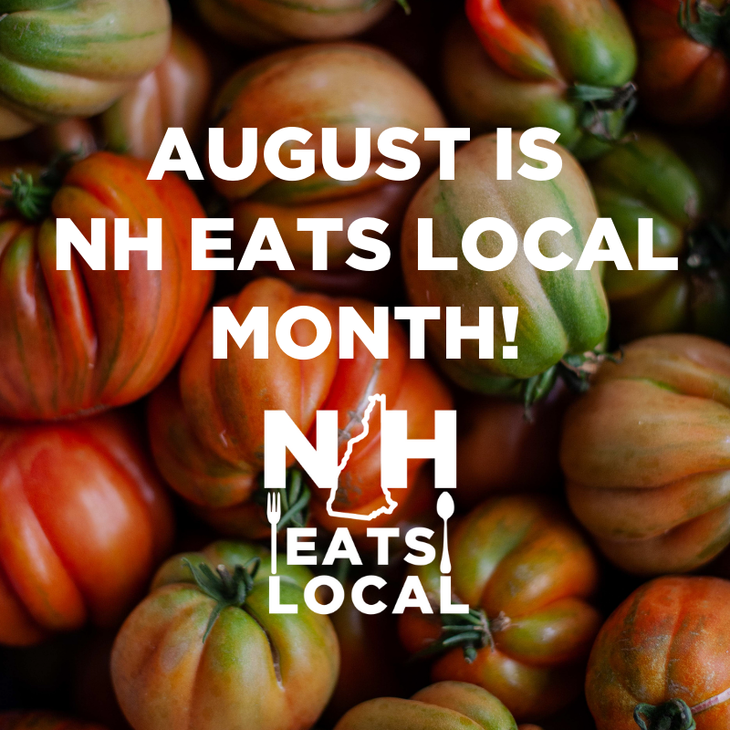 We know that there's nothing better than local food, and we want to celebrate that this month! Help us by spreading the word about your favorite local farm stand, restaurant, or shop with your friends, family, and neighbors! #livefreeandeatlocal #nhgrown