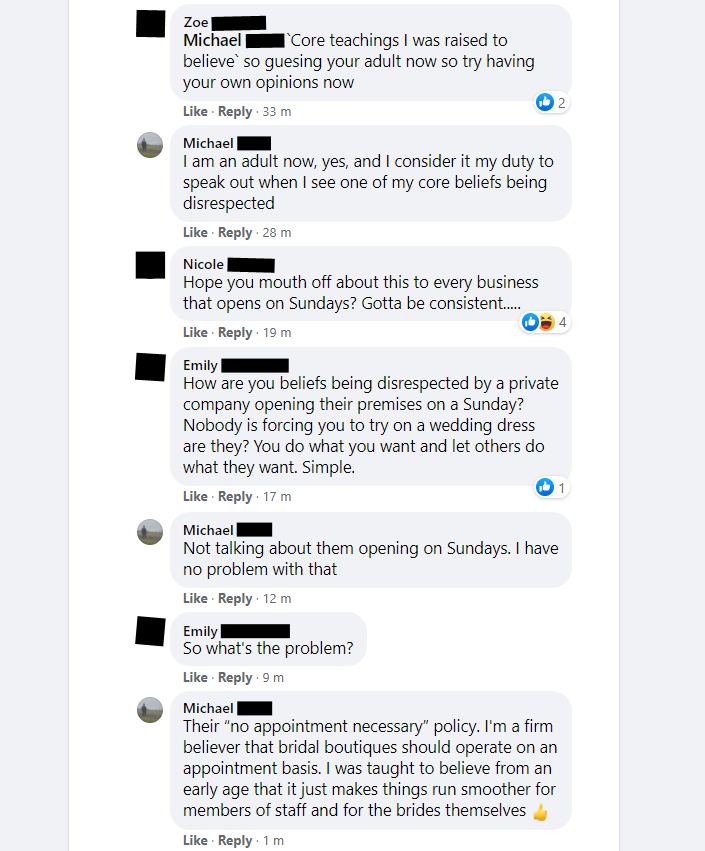 Michael1979's tweet image. Joined this bridal shop Facebook group recently. I think I'm forming bonds 👍