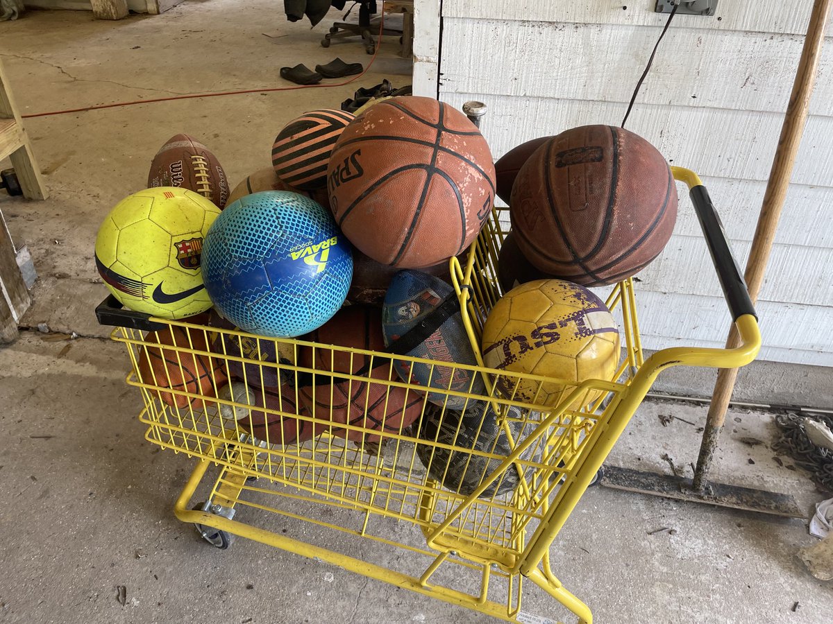 We pull enough sporting goods out of the river to start our own store.