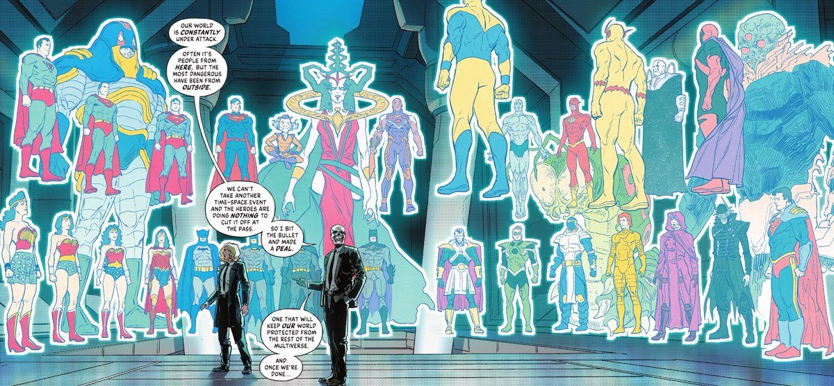 WednesdayReads's tweet photo. it is wild that Doctor Manhattan and Tellos are like, the same kinda threat to the people of the DC Universe. 

(Infinite Frontier #4) https://t.co/u1qBprGpmw