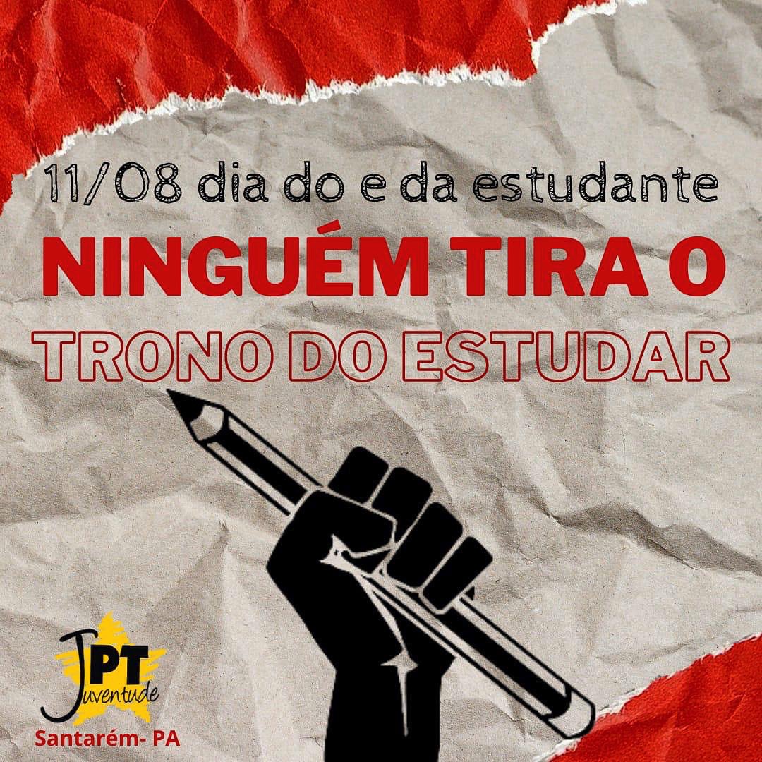 PtSantarem's tweet photo. Um dia antes do Dia do Estudante, o atual ministro da Educação, Milton Ribeiro declarou que acredita que a universidade deveria ser "para poucos". Que Brasil é esse que o governo Bolsonaro está construindo? A educação deve ser um direito de todas e todos! #ForaBolsonaro https://t.co/MPzhswxtfH