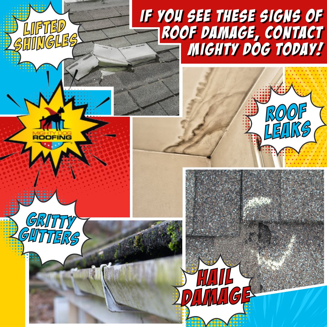 Check out these images! These are all indicators that it could be time for a roof replacement. Ignoring these signs could end up in costly damage like roof leaks! Contact us today to schedule a free 25-point roof inspection and prevent further damage to your home!