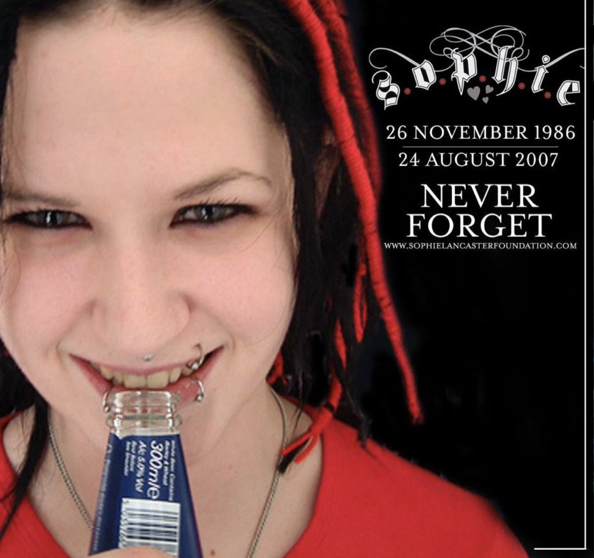 Remembering Sophie Lancaster Never forgotten #donthateeducate #SophieLancasterFoundation #hateneverwins