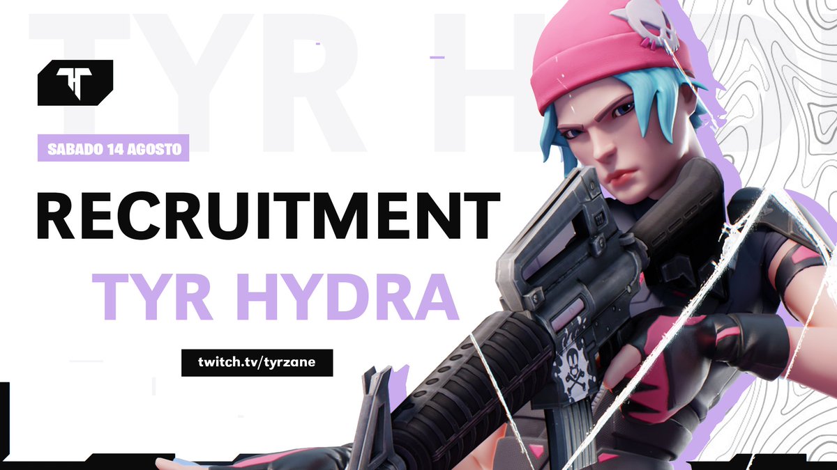 TyrHydraEsports's tweet photo. Estamos en busca de nuevos integrantes de Tyr Hydra 🖤💜
Si crees tener lo necesario, realiza las pruebas este 14 de agosto en el canal de @TyrZane
#goTyr #TyrHydra https://t.co/7nFfdnMkqE
