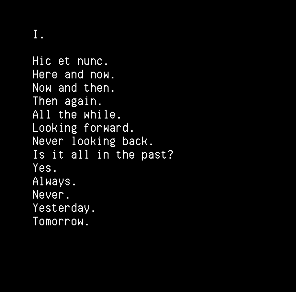 sashastiles's tweet photo. In lieu of minting something new for #HEN200K, I made the remaining editions of my @hicetnunc2000 AI poem avail @ 2 tez. This 🤖+✍️ collab piece was made using the input "Hic et Nunc" to generate 10 poetic texts. @technelegy and I hope you enjoy!
https://t.co/F3F7YCSOhr https://t.co/OAQ4jZEbku
