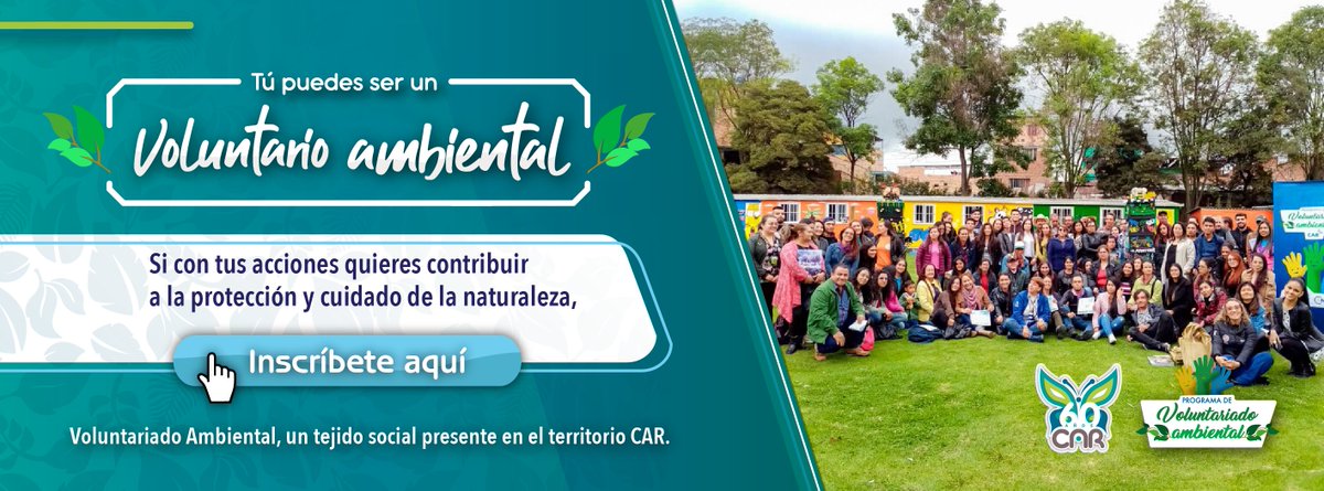 #MásqueCompromisoCapacidadLiderazgoGestión

Voluntariado ambiental CAR

Inscríbete!