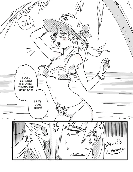 🏖️🌞Just a silly Bellstinien interaction... Because I really wanted to draw Bell in a cute swimming suit! ☺️💗
#FFXIVART #FF14 #Bellstinien #Estinien 