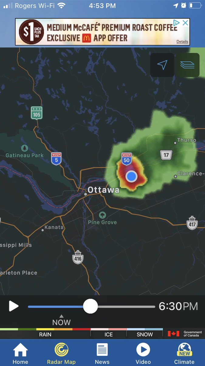 Marc85Nassar's tweet photo. Tracking this guy right here. #ONStorm #ottweather https://t.co/c3sXbw5YG4