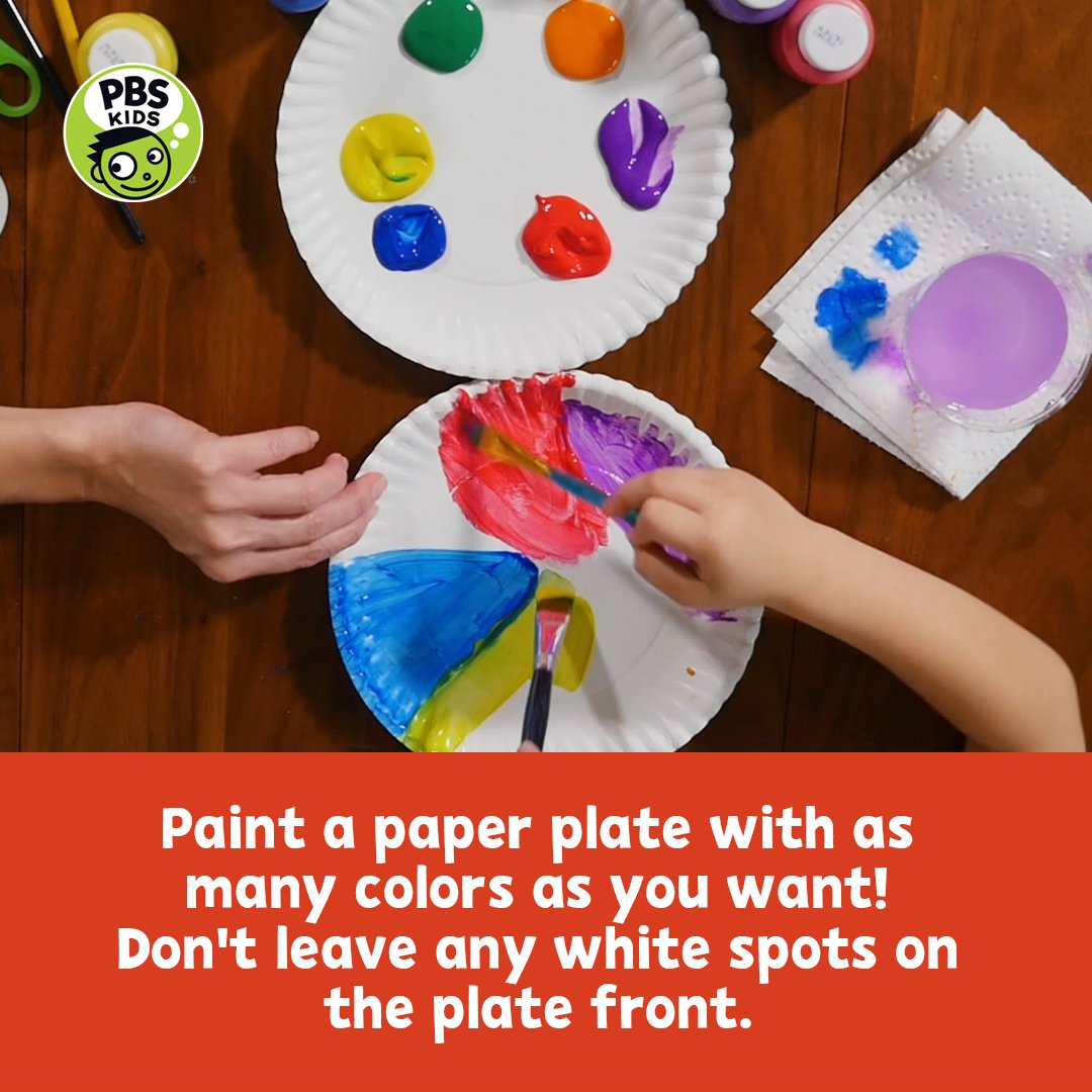 PBS KIDS on Twitter "Paint a paper plate with multiple colors. Use as many colors as you want
