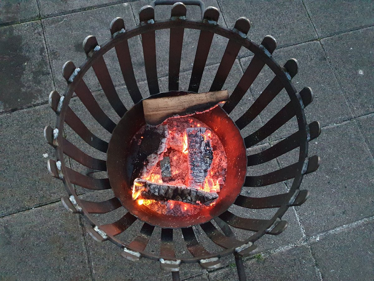 A local blacksmith, Peter Folan made this beautiful fire basket. #shoplocal #lookforlocal #craftsman