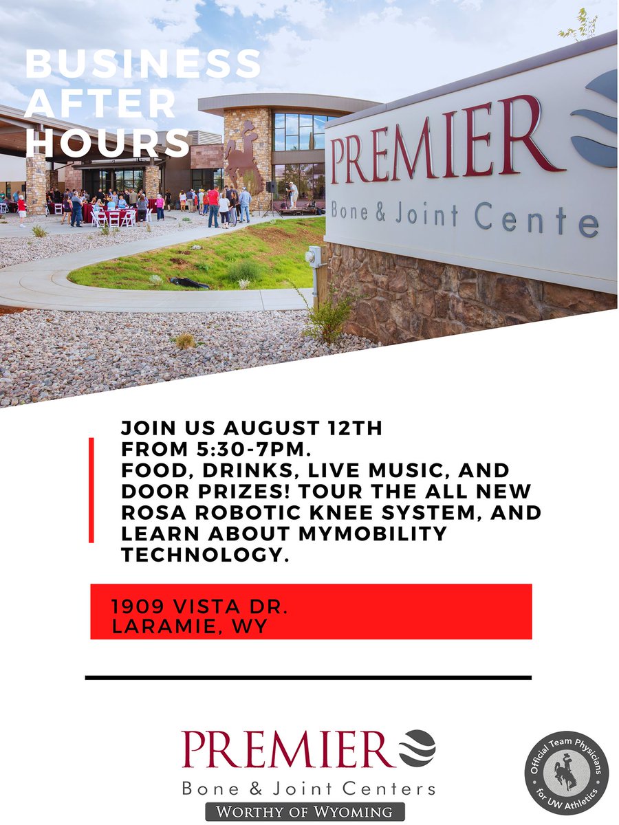 Join us TOMORROW for Business After Hours at Premier Bone and Joint Centers! ♥️