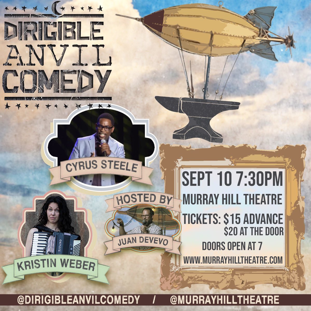 Jacksonville, FL!  We are bringing the Dirigible Anvil Comedy show to <a href="/mhtrocks/">Murray Hill Theatre</a> on Friday Sept 10th!!  Tickets at the link in their bio!!