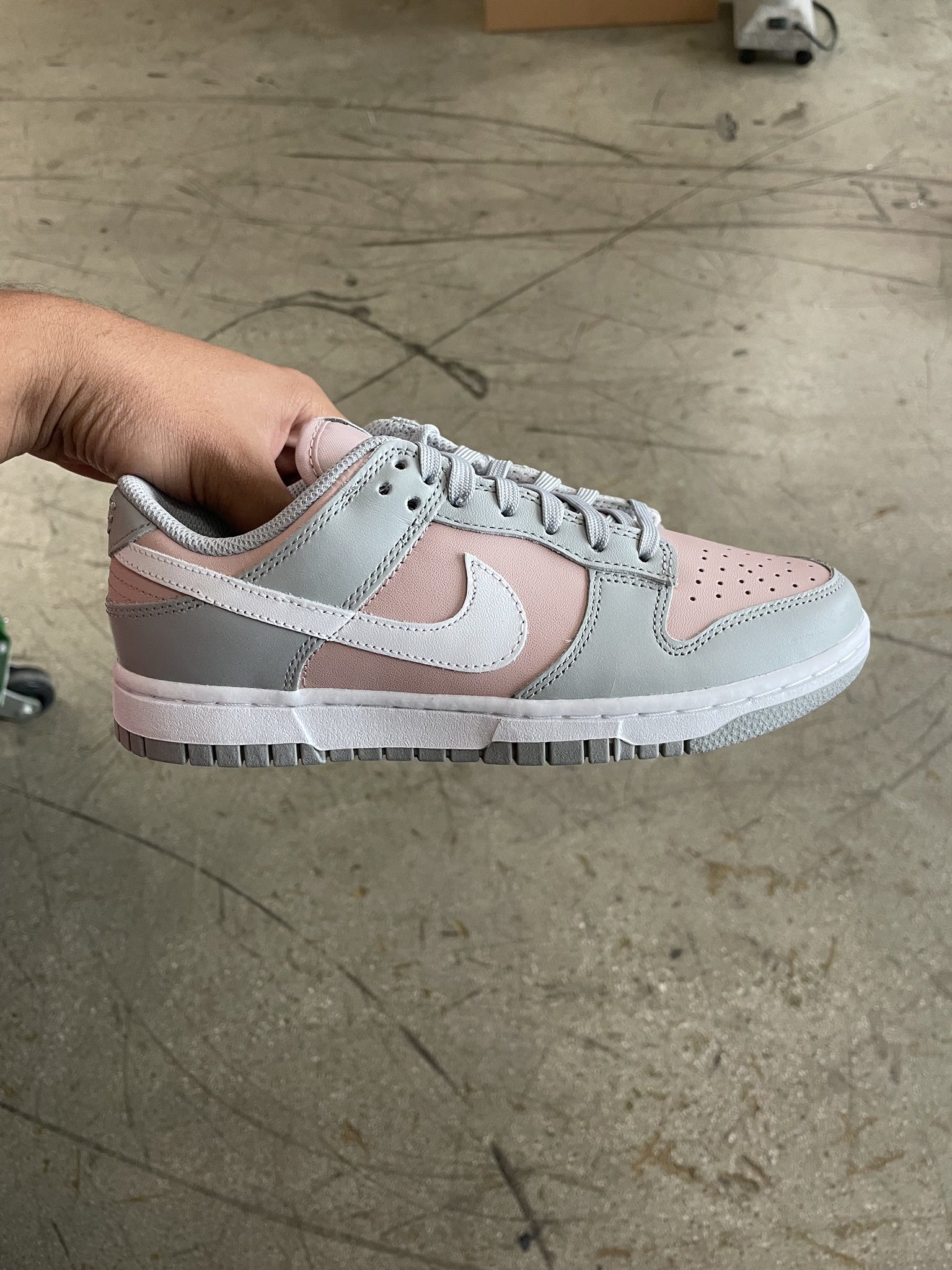 Nice Kicks on X The Soft Grey Pink Nike Dunk Lows are coming in soon. https t zWVo4pH3fr X