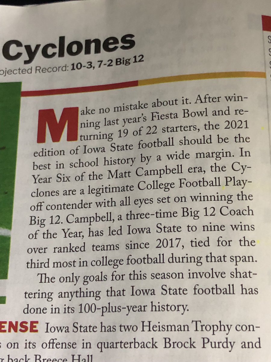 chrisfallica's tweet photo. Well that’s quite the lead in Athlon CFB preview, isn’t it ⁦@CycloneFB⁩ https://t.co/rjYinHVgOs