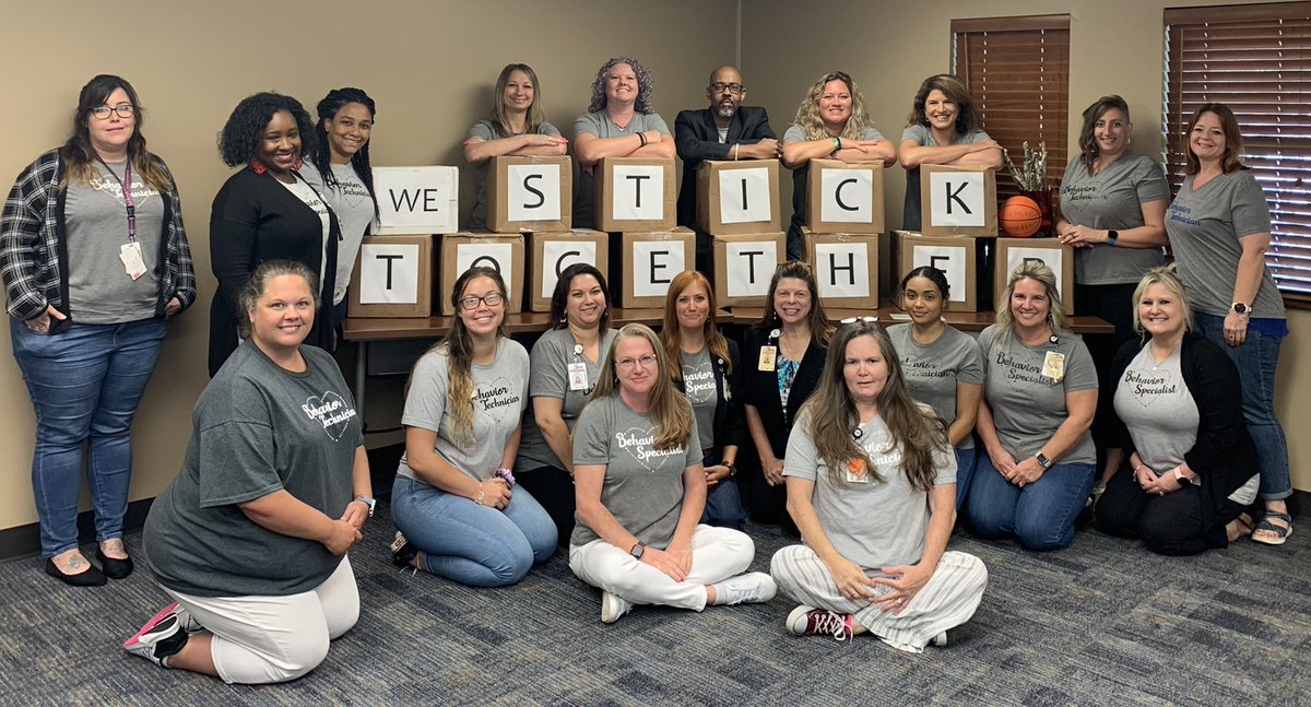 RobinRPelton's tweet photo. Brazosport ISD Behavior Management Team is ‘sticking together’ to set the standard for excellence this school year. #BISDpride https://t.co/kioGoyWyfn
