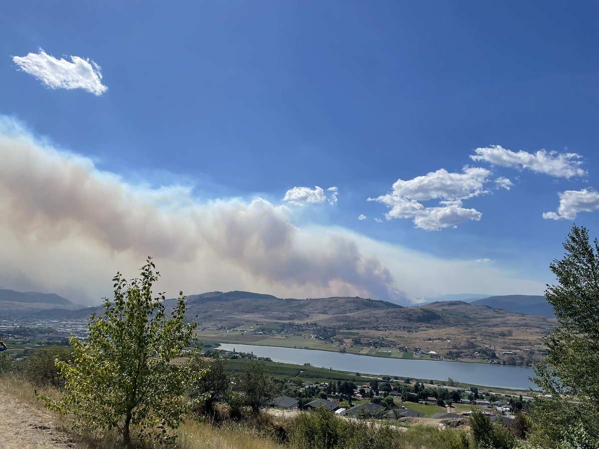 The #whiterocklake fire as seen from the foothills in #vernonbc