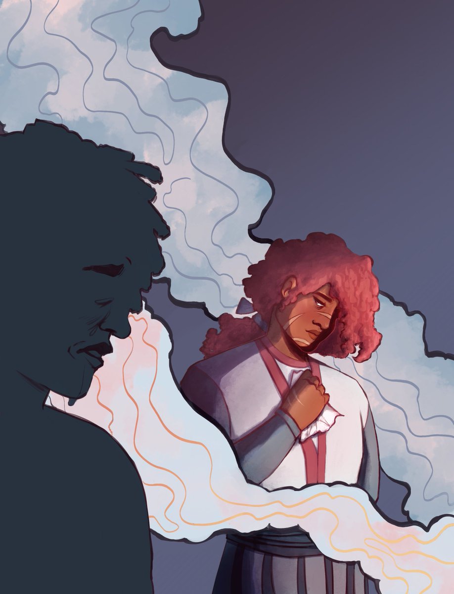 my part of spread 3 for #calzine with <a href="/smallestbrown/">jules and beyond</a> !! had an absolute blast working on the hair and the smoke :] #dimension20 #acoc

calzine is a pay what you want, all proceeds going to charity! get it here: gum.co/calzine