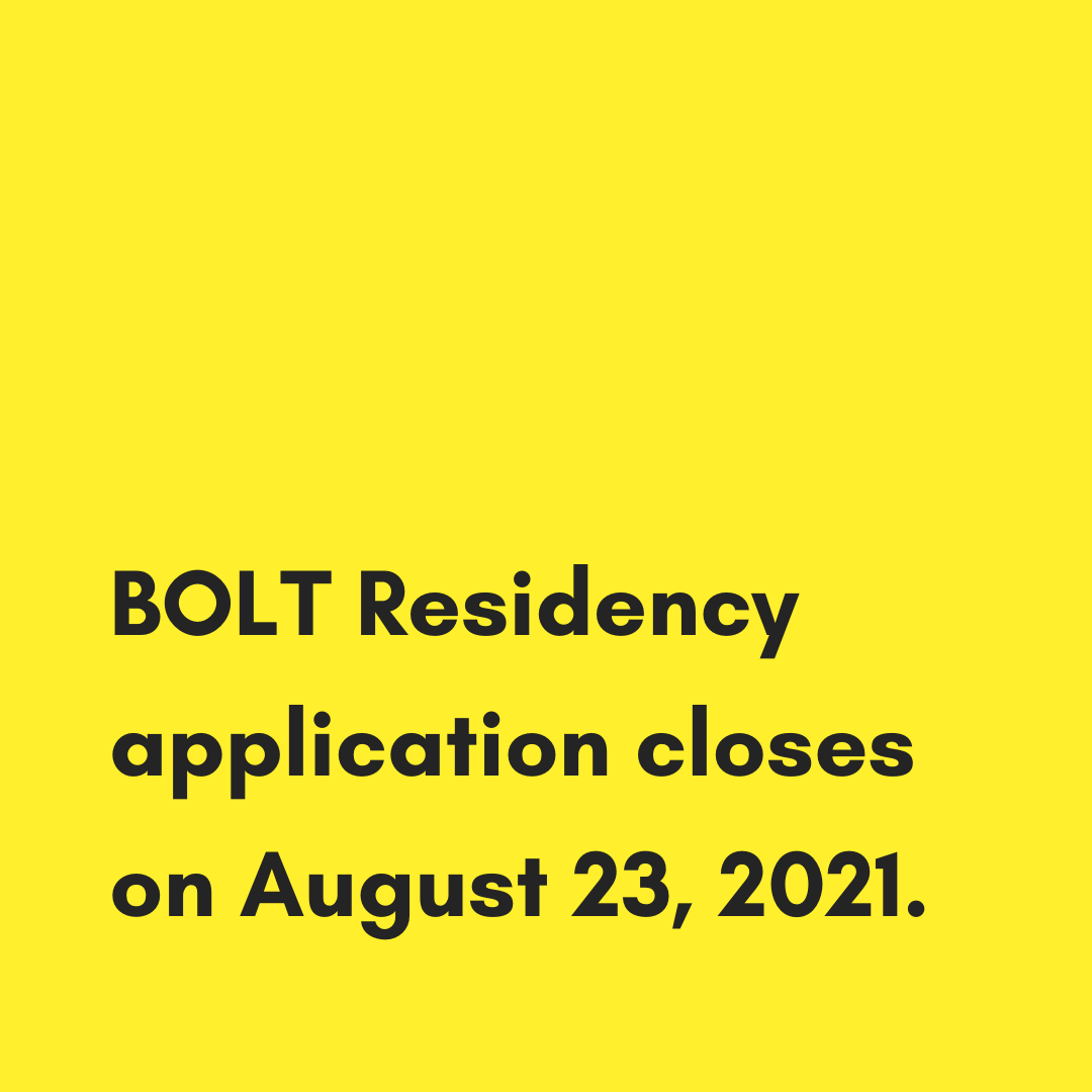 Don't forget to start/finish your BOLT Residency application! 🔔Application closes on August 23rd🔔

For questions or concerns contact Aileen Cortez at aileen[@] chicagoartistscoalition or Anthony Williams at cac[@]chicagoartistscoalition.org
