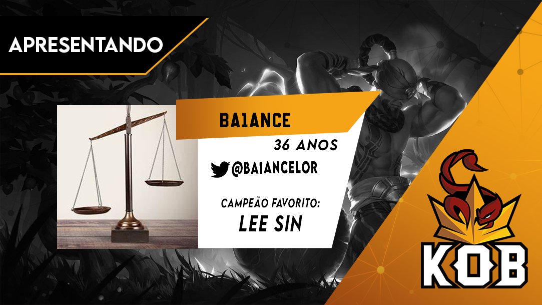 Último dos novos gringos, esta lenda das análises já ajudou muito o time neste pouco tempo que está presente.

<a href="/bA1anceLoR/">bA1ance</a> faz parte da KOB! Chequem um pouco do incrível trabalho dele em uma de suas contribuições para a comunidade nesta planilha do meta: bityli.com/RM15M