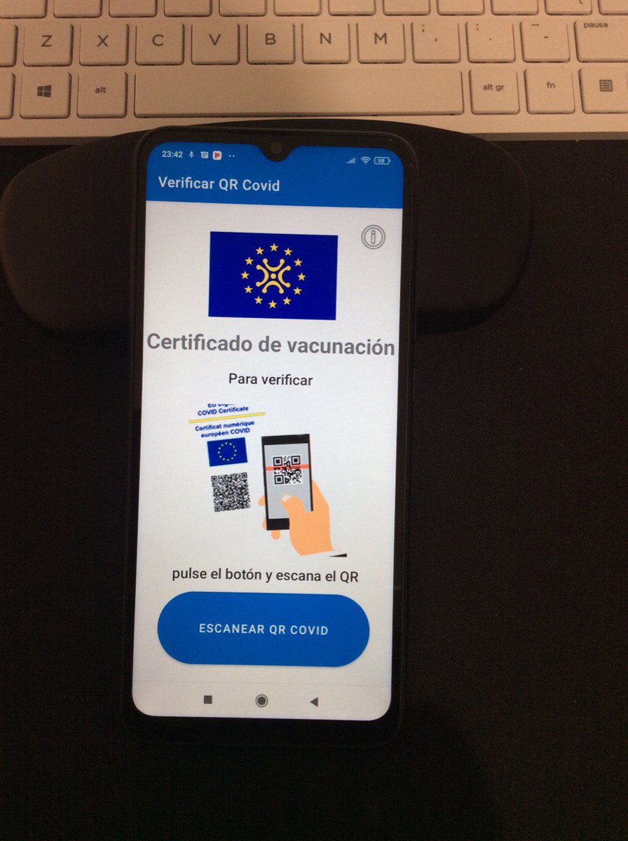jr_blanco_'s tweet photo. Probando la app en dispositivo físico, vamos en un móvil. 
Todo funciona correctamente mañana la subo a la Play Store y este fin de semana ya está disponible. #CertificadoDeVacunacion #certificadocovid #certificadodigital https://t.co/kUj4IDJngp