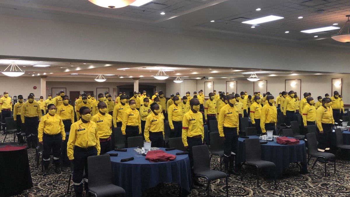 MBGov's tweet photo. #ThankYou to the over 100 South African firefighters who arrived today to aid in the suppression of Manitoba’s active wildfires. https://t.co/hKNIyEmzAs https://t.co/sPgosCkTGb