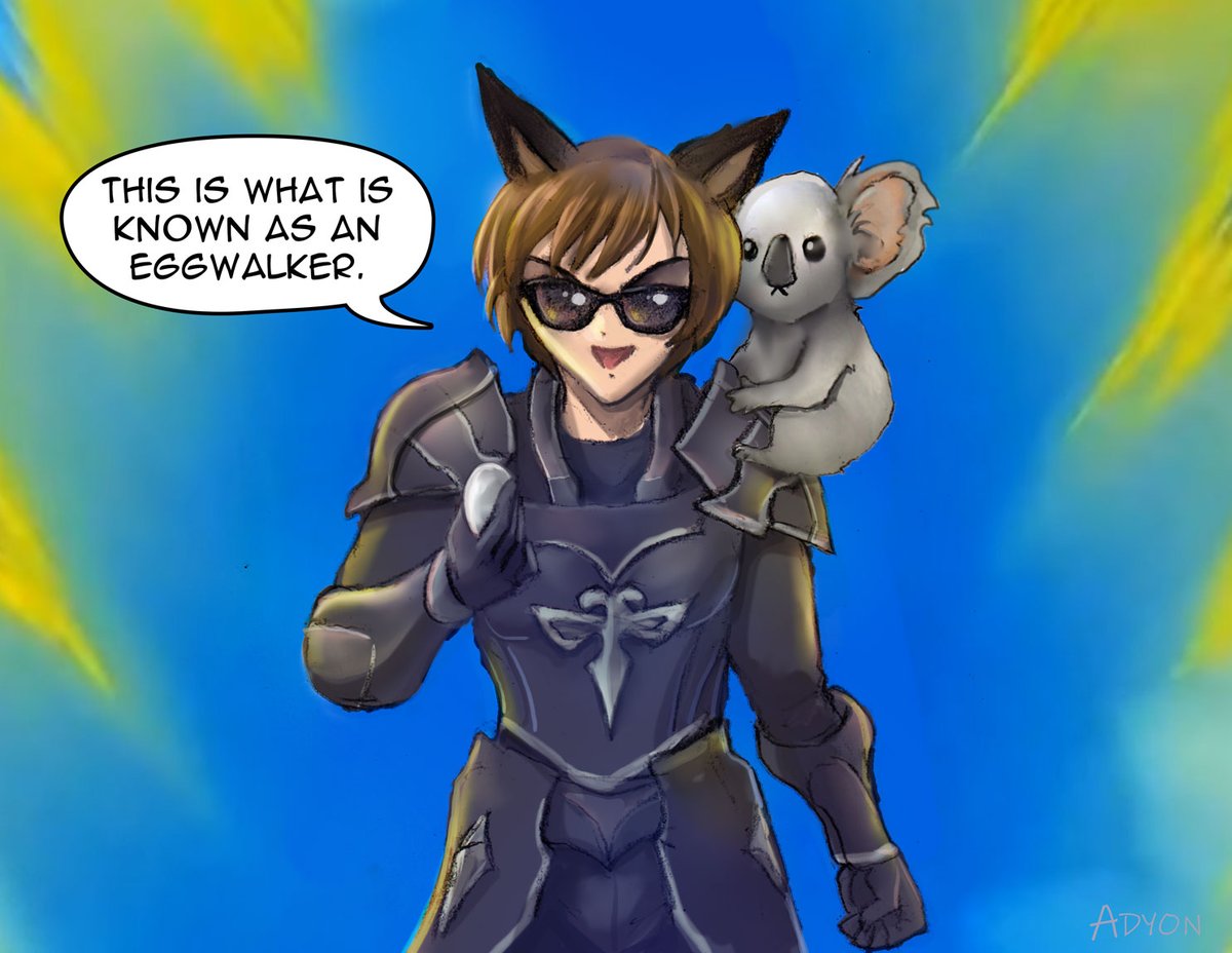 Adyon's tweet image. Reminder that @RubberNinja ate 147k eggs. An #eggwalker tribute sketch that I ended up not being able to post before the finale so I waited until I had some time to put color on instead