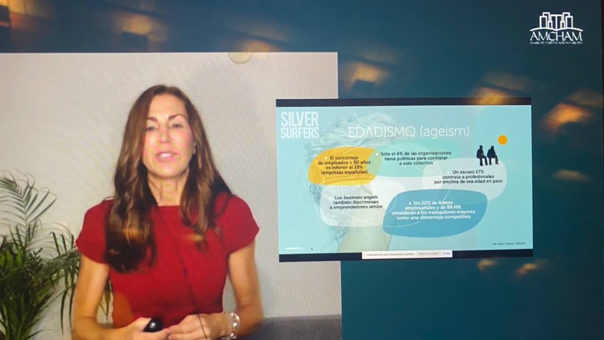 silversacademy's tweet photo. @Raquelroca ya está preparada para hablarnos sobre #edadismo y la vida laboral después de los 40, 50 años ... en #surfeandolaola dentro de @amchamperu. #rrhh https://t.co/8ieZnrkVOk