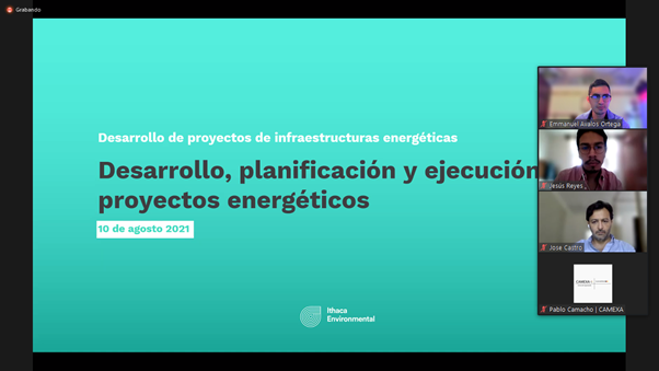 CAMEXAPlus's tweet photo. Ayer se llevó a cabo el cuarto taller para los estados en el ámbito de la transición energética por parte de @CAMEXAPlus y @GIZMexico, cuyo tema fue Desarrollo de proyectos en infraestructuras energéticas, presentado por José Castro de @ithacaev https://t.co/zg1ZZX3IZk