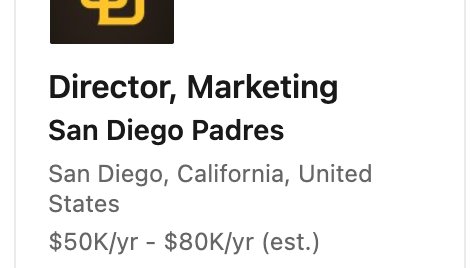 I have often wondered why <a href="/SDPadres/">San Diego Padres</a> have always had such mediocre marketing, and today on LinkedIn the answer just came to me. #yougetwhatyoupayfor