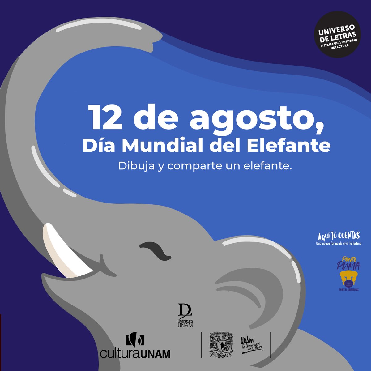 universoUNAM's tweet photo. 🐘Hoy se celebra el #díamundialdelelefante🐘 para destacar la compleja situación por la que pasan estos mamíferos. Una de las acciones de este año es la difusión del hashtag #elegram para recaudar fondos.
#AquíTúCuentas #Naturaleza https://t.co/f1FNGjT8a7
