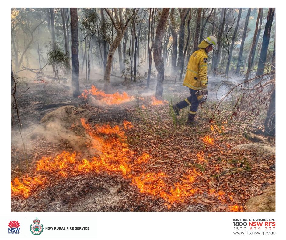 NSWRFS's tweet photo. Crews will take advantage of favourable conditions to undertake hazard reduction burns over coming days in the Greater Sydney, Newcastle and Hunter regions. Smoke is likely to be experienced across these areas. More information at https://t.co/XrE2qbtArn #NSWRFS https://t.co/APqbLmeepG