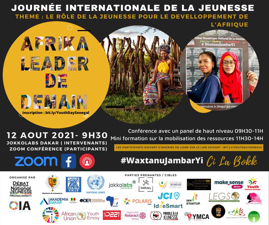 C'est aujourd'hui à 9H30 - Célébration de la Journée Internationale de la Jeunesse😊🌍🇸🇳 - mailchi.mp/568a876d6817/c…