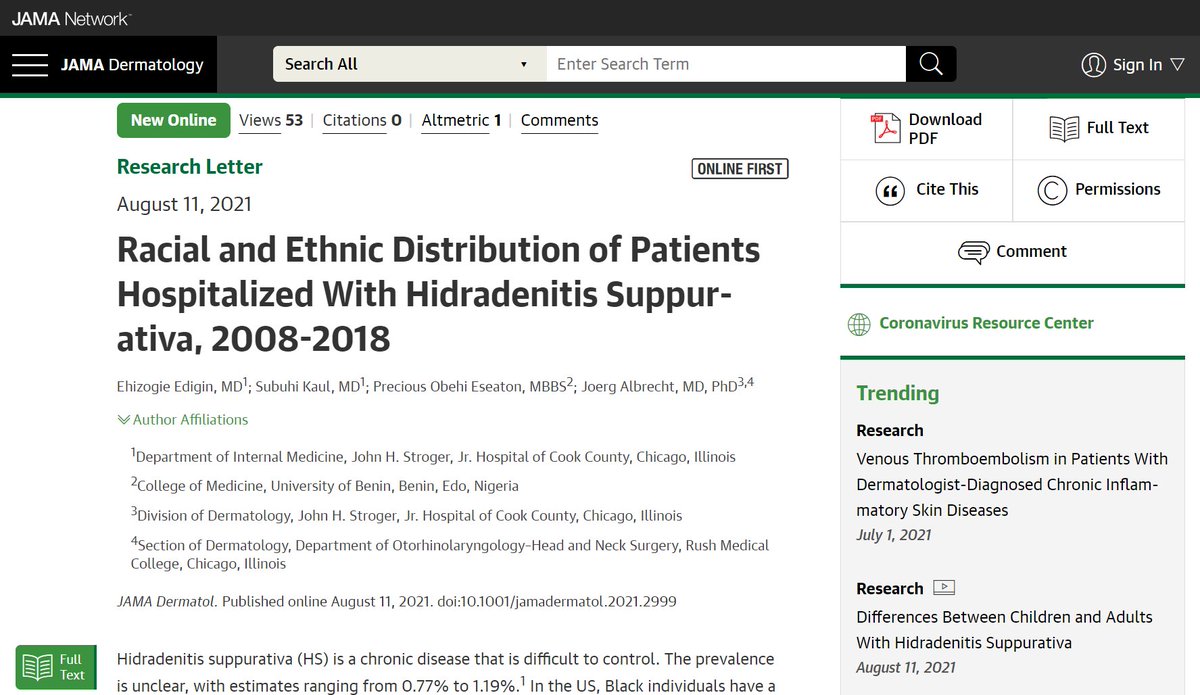 NMMNG_'s tweet photo. During my internal medicine residency days, I constantly referred to the JAMA Network Specialty journals because of its reputation for publishing the finest &amp; highest-quality research papers. I am stoked to be on the other side of the table.

https://t.co/SsmNzO1QSd

#dermtwitter https://t.co/yRJg6JBVjF