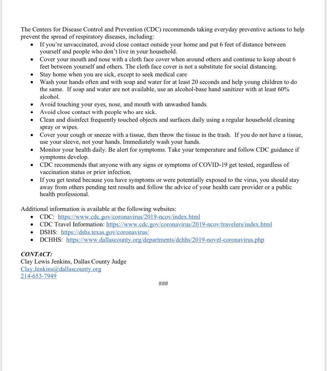 JudgeClayJ's tweet image. NEW: Dallas County Reports Total of 1,350 New Positive 2019 Novel Coronavirus (COVID-19) Cases and 6 Deaths, Including 719 Probable Cases