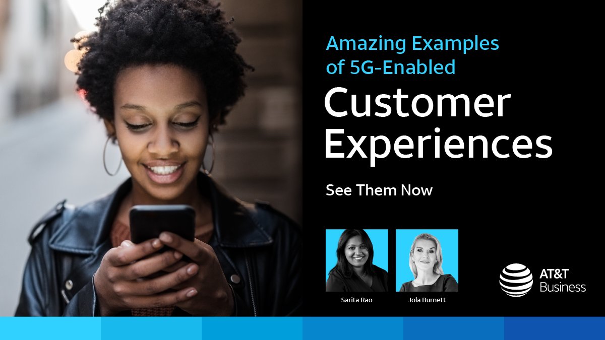 From virtual selfies with your favorite football players to lunch with a cartoon character, #5G is powering a new level of customer experience. I talked with <a href="/JolaBurnett/">Jola Burnett</a> about what we can expect in the near future for <a href="/ATTBusiness/">AT&T Business</a>. buff.ly/3izJNRD #technology #cx