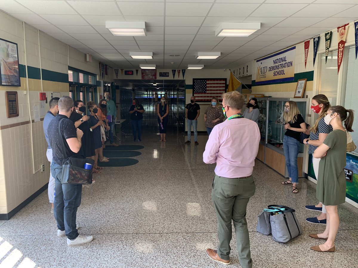 We are having an awesome time welcoming our new teachers to Jouett and getting them ready for the year! 💚💛💚💛