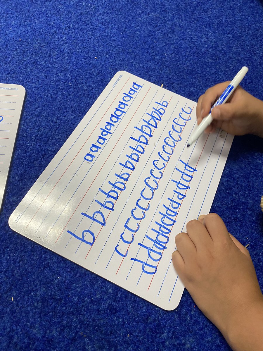 AnnasClass's tweet photo. Practicing our handwriting today while identifying lowercase letters! @CPSCNC #thisisfirstgrade https://t.co/X2w4VgAUzF