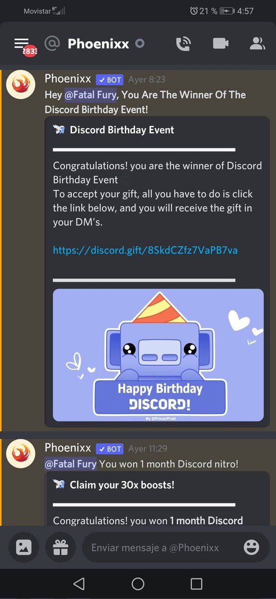 Y esto?, a alguien le llego esto al discord?