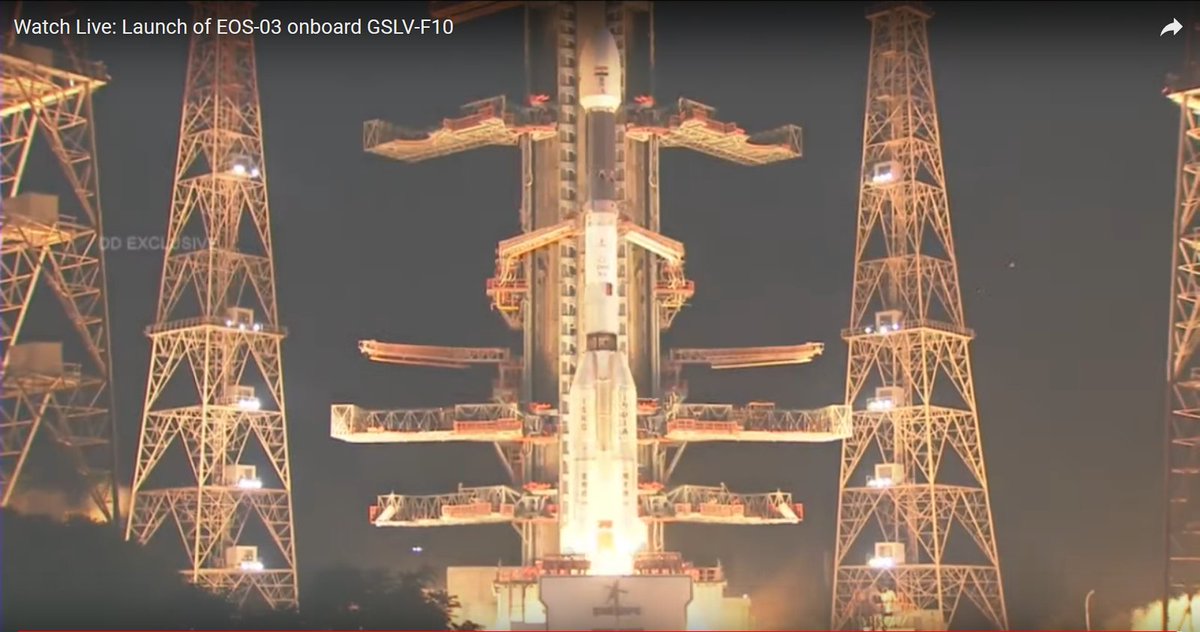 GSLV-F10 lifts off successfully from Satish Dhawan Space Centre, Sriharikota

#GSLV-F10 #EOS03 #ISRO
