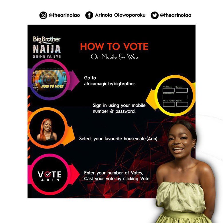 PepperNRice's tweet photo. Don’t you want to keep seeing content? Please vote for Arin #BBNaija #BBNaijaShineYaEyes https://t.co/Un2EOLzIgT