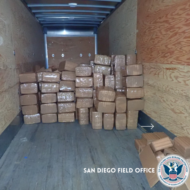 DFOSanDiegoCA's tweet photo. Largest meth drug smuggling seizure along the southwest border in history! 2.8 tons of meth and fentanyl was intercepted at #OtayMesa Port of Entry commercial facility. I am proud of our officers’ dedication on protecting our borders. https://t.co/6iNrl7jlVT https://t.co/wapxPsbV7Y