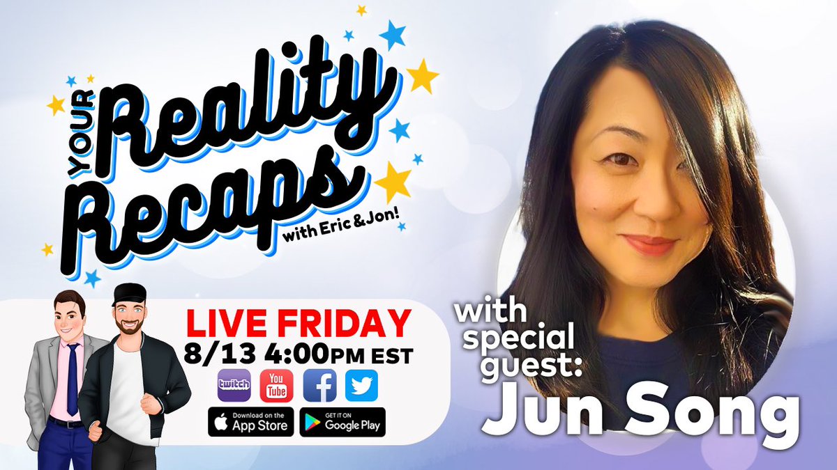 Hey #BB23 Fans! <a href="/JunDishes/">Jun Song</a> is joining <a href="/comedyjonah/">Jon Richardson</a> AND I LIVE to talk about this season!

🚨FRI 8/13 4:00PM EST

👉WATCH LIVE HERE:  YouNow.com/realityrecaps

👉TWEET QUESTIONS USING: #YRRLive

👉PREVIOUS SHOWS: youtube.com/playlist?list=…

❤️ RT &amp; SHARE ❤️