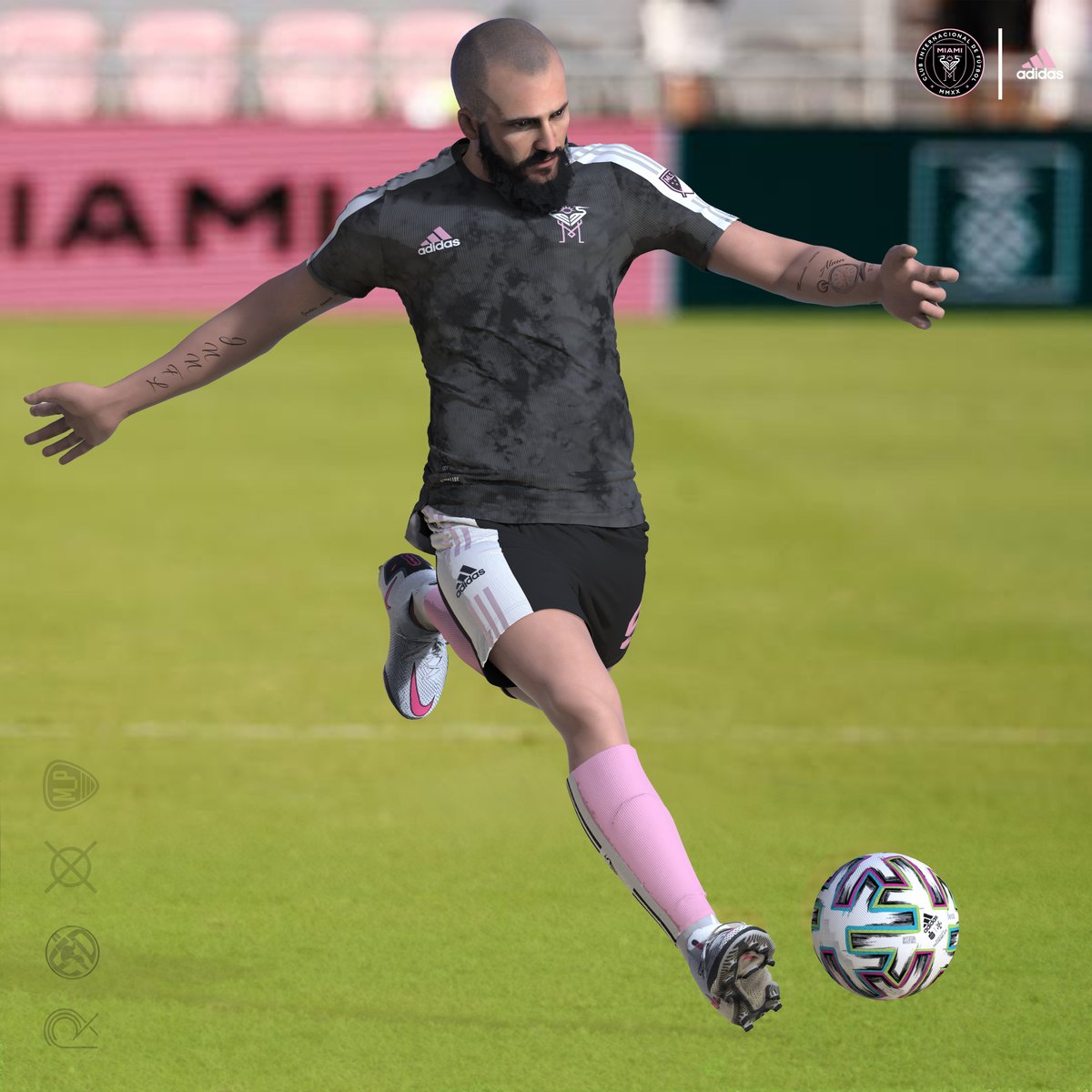 CasaBruniDesign's tweet photo. Continuing the AdiBreak Project that we started some time ago, here's our collection for Inter Miami

@InterMiamiCF  Away kit 21-22 by @adidasfootball

ft. @ElTurcoDrezce &amp; @marito_plottier &amp; @PerseoR9 

#adidasfootball 
#adidassoccer https://t.co/JnkDcpO2tp