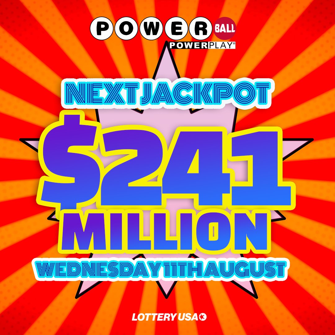 Tonight's Powerball draw is almost here, with an estimated $241 million jackpot! Are you playing?
Visit Lottery USA after the draw to check if you're one of the lucky winners: https://t.co/4yIuQoyHmd
#Powerball #lottery #lotterynumbers #jackpot #lucky https://t.co/Pz7XHjnBYF